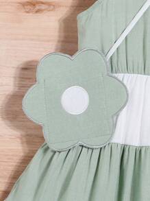SHEIN Vestido De Tirantes De Verano Para Niñas Con Lindo Bloques De Colores Frescos