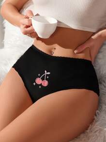 女士卡通印花中高腰三角褲 - 彩色 - 查看 1