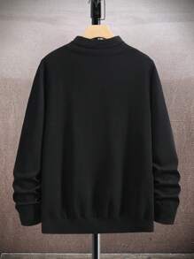 Manfinity Homme Men's Solid Color Button Decorated Casual Sweater - Multicolor - View 2