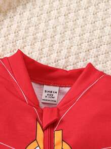SHEIN Combinaison Imprimée Géométrique À Col En Baseball Pour Bébé Garçon - Multicolore - Voir 3