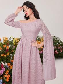 Modelyn One Shoulder Floral Printed Casual Dress Long Evening Dresses