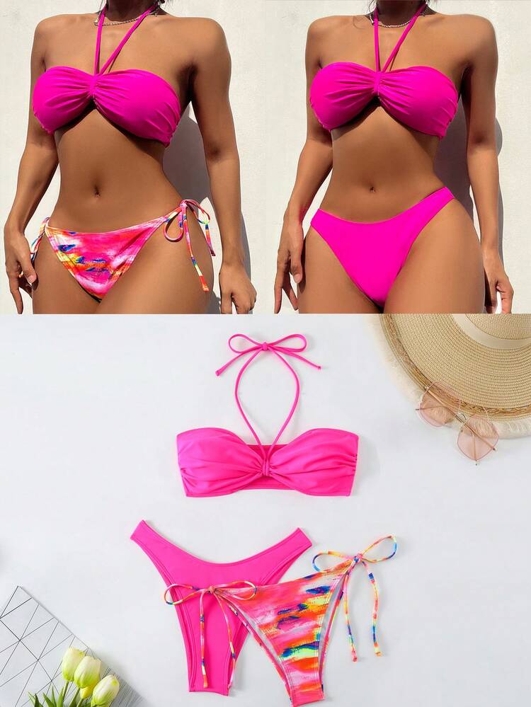 Women's Ruffled Halter Bikini Set Music Festival Summer