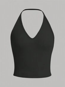 SHEIN 3 cái/bộ Thiếu niên cô gái Màu thuần Dệt kim gân sọc Áo hai dây - Màu Hồng  Dưa hấu - Xem 10