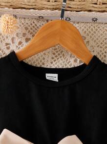Vestido elegante y dulce con empalme de malla para niña bebé para el verano