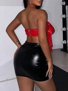 Zolique Women's Bowknot Decorated Halter Top