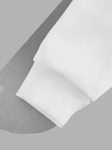 Manfinity RebelGame Loose Fit Men's Casual White Valentine's Day Heart Printed Sweatshirt - White - View 3