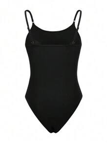 Swim Basics Summer Beach Solid Color One-Piece Swimsuit Carnival