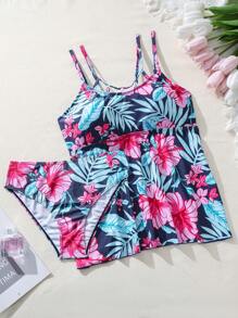 Swim Lushoire Conjunto de bikini estampado tropical para mujer de verano
