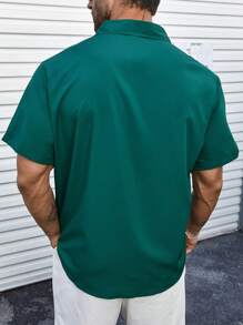 Manfinity Homme Camisa De Manga Corta Con Estampado Floral Para Talla Grande De Hombre - Verde - Ver 2