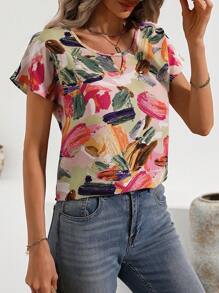 SHEIN LUNE 女士隨機印花襯衫 - 彩色 - 查看 4