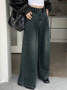 Dazy Star Women's Vintage Loose Fit Wide Leg Jeans For Casual Wear,Baggy Jeans - Dark Wash - View 5