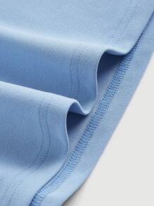 SHEIN MOD 純色褶皺領口連身裙