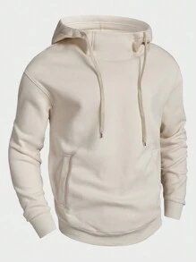 Claim Dot Áo hoodie du lịch trơn dài tay màu trơn cho nam - Màu be - Xem 6