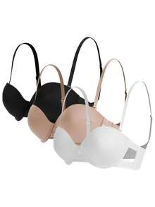 Ocili Sutien de culoare solidă 3 buc cu sârmă - Multicolor - Vizualizare 15