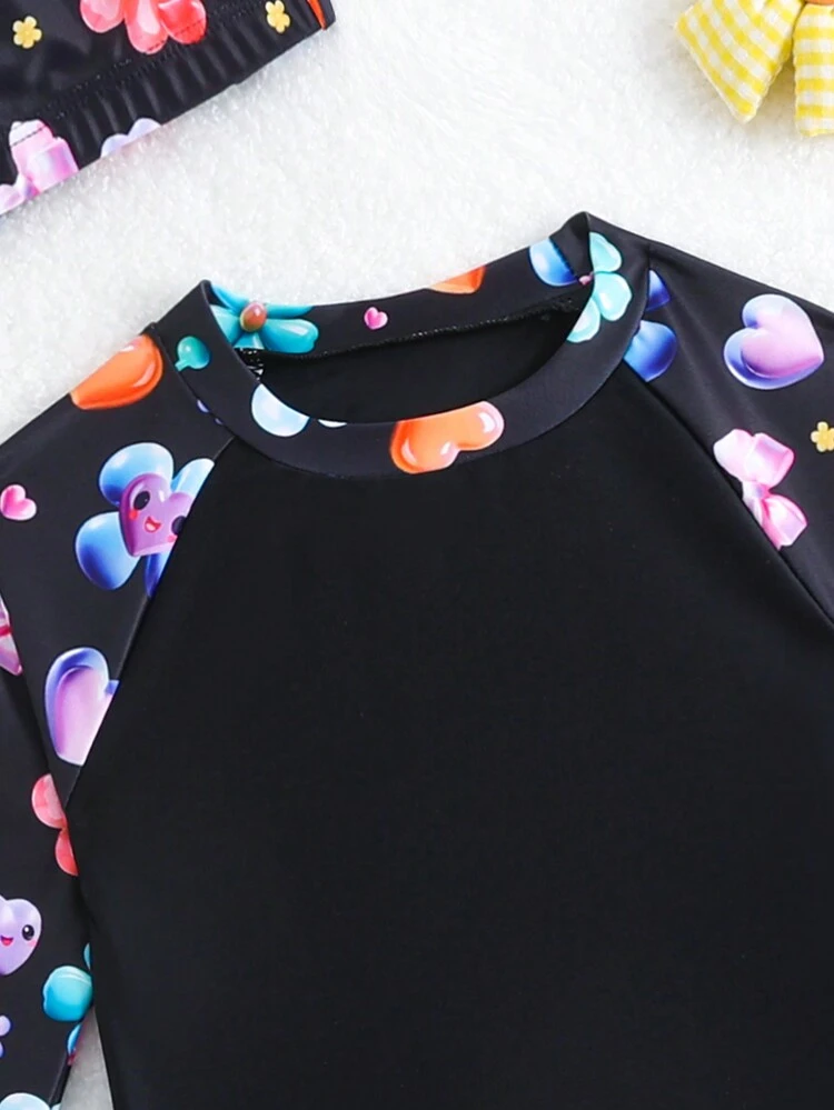 Baby Boys' Cartoon Print Patchwork Swimwear