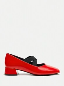 Ladies' Fashionable Red High Heel Shoes - Red - View 2