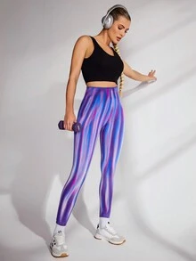 VARSITIE Thể thao Yoga Cơ bản Liền mạch Với Legging - Màu tím - Xem 5