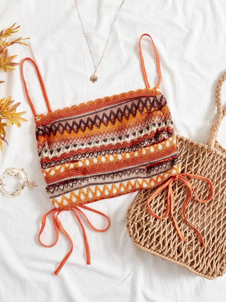 Women's Geometric Embroidery Cut Out Camisole Top