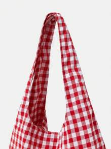 SHEIN MOD Sac à bandoulière à carreaux rouges mignon pour filles et femmes, pour l'été, l'école, le pique-nique, avec une grande capacité, sac pour l'école, les adolescents, les étudiants, pour les livres, la Saint-Valentin