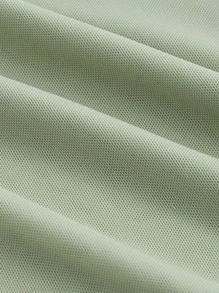 SHEIN MOD 纯色拼接网纱下摆吊带连衣裙 - 薄荷綠 - 查看 3