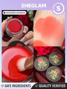 Frida Kahlo X SHEGLAM Self Portrait 奶油腮红-现代女性奶油粉状腮红持久高色素保湿自然发光轻盈柔软光滑腮红促销新年礼物红色腮红 - Modern Woman - 查看 1