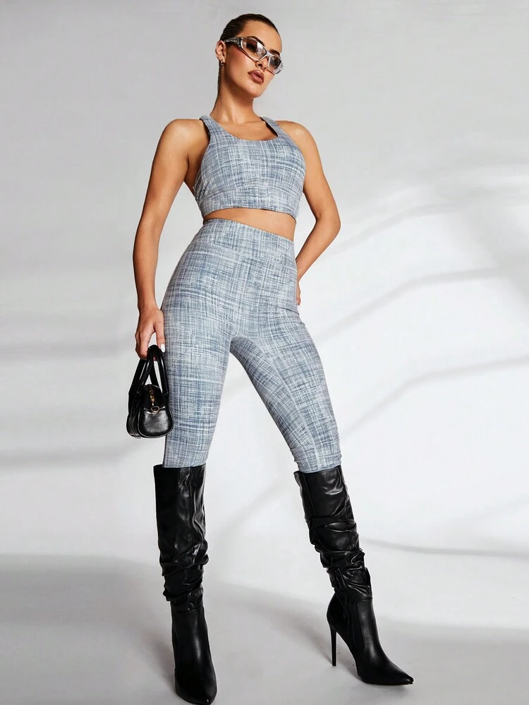 Sports Yoga Basic Prints With LEGGING