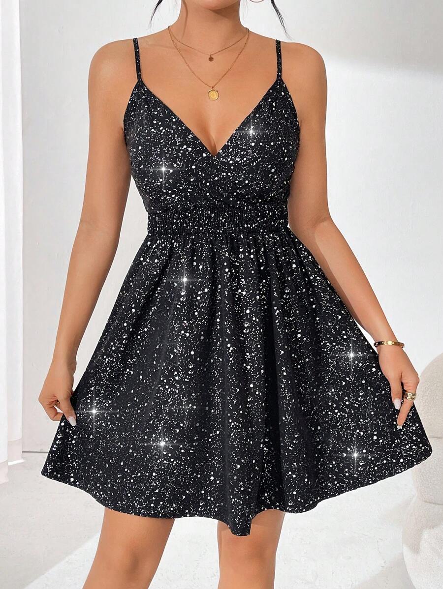 Rafferiza Sparkling Cami Dress Sparkly Dress - Black - View 1