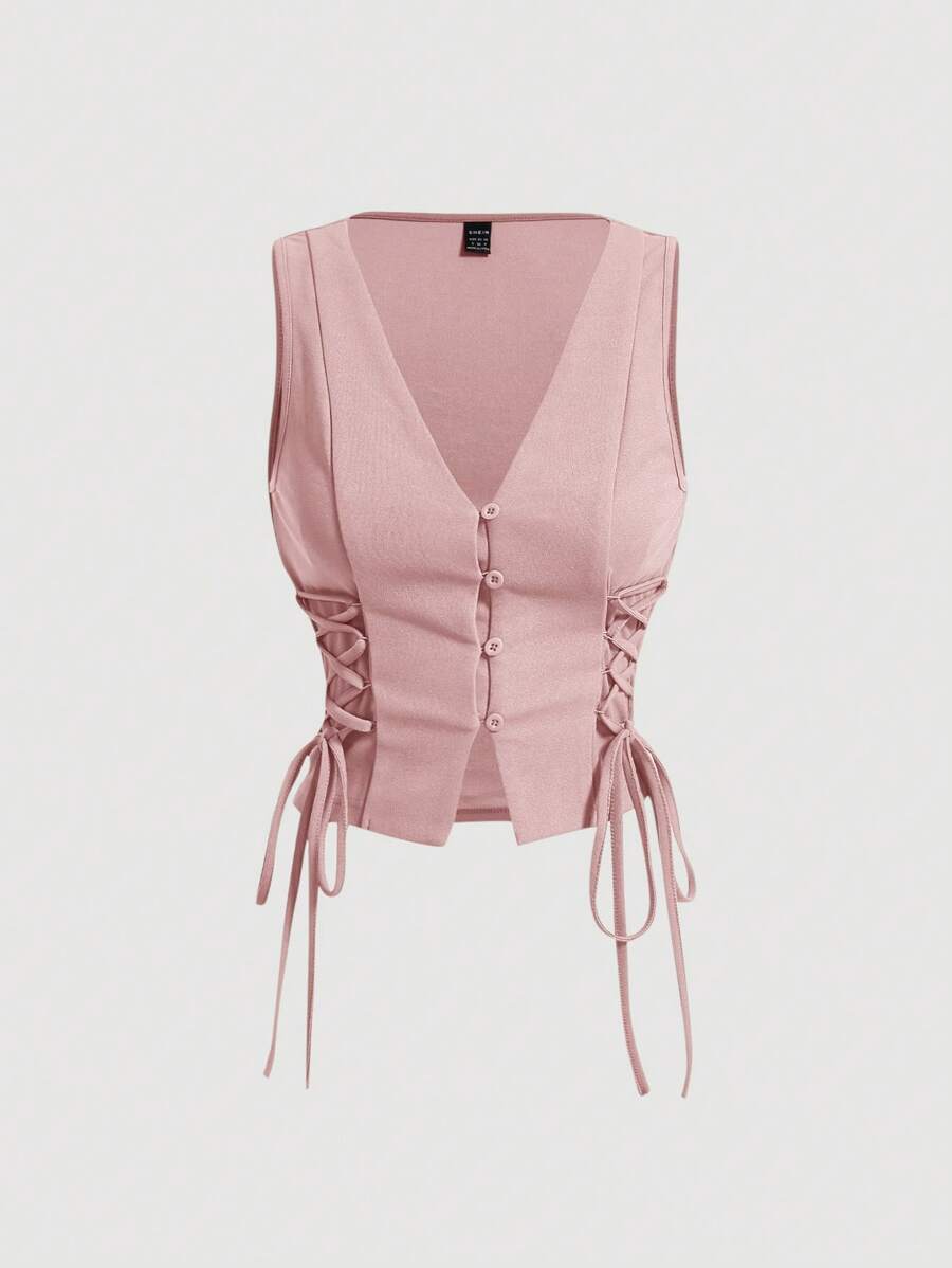 SHEIN MOD 夏季女士侧系带扣背心