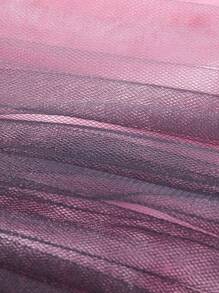 SHEIN Belle Off Shoulder Mesh Formal Dress - Pink - View 11