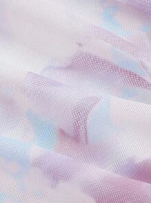 SHEIN MOD 女式露肩綁染短袖連身裙