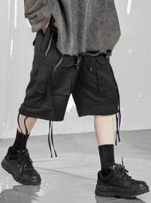 Manfinity EMRG 宽松版型男士工装短裤，带翻盖口袋和抽绳腰带