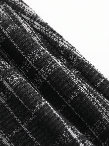 FRIFUL 女士格紋細肩帶a字裙 - 黑與白 - 查看 8