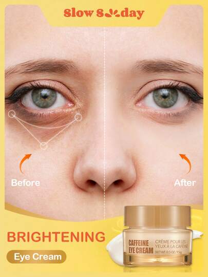 SlowSunday Caffeine Eye Cream, Skincare, Eyecare, Moisturizes And Brightens, Halloween, Thanksgiving, Christmas, New Year, Christmas Gifts, Thank You Gift, Suitable For Autumn Winter, Fall Care