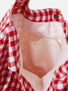 SHEIN MOD Sac à bandoulière à carreaux rouges mignon pour filles et femmes, pour l'été, l'école, le pique-nique, avec une grande capacité, sac pour l'école, les adolescents, les étudiants, pour les livres, la Saint-Valentin