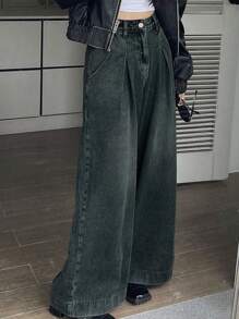 Dazy Star Women's Vintage Loose Fit Wide Leg Jeans For Casual Wear,Baggy Jeans - Dark Wash - View 8