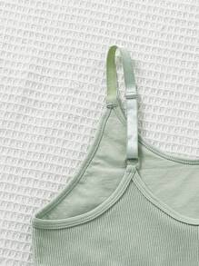 SHEIN Teen Girl Seamless Knitted Solid Color Sports And Casual Two Pieces Set