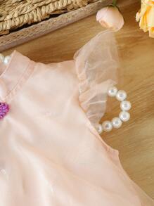 時尚的中華傳統風格漢服嬰兒連體衣,適用於女寶寶