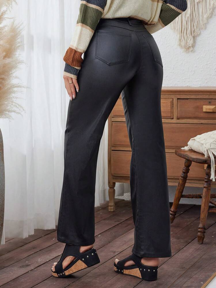 Ladies' Fashionable Casual Solid Color Straight Leg Pants Fall Cloth For Women