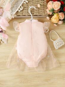 時尚的中華傳統風格漢服嬰兒連體衣,適用於女寶寶