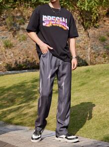 Manfinity VCAY Men's Tie-Dye Straight Leg Pants - Grey - View 3