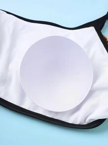 SCOOBY-DOO X SHEIN Plus 卡通及花卉印花比基尼套装，夏季