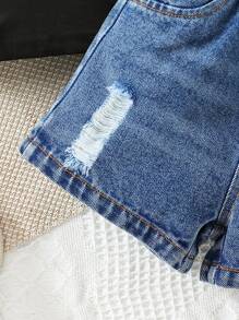 男寶寶笑臉印花帽t恤和牛仔背帶褲套裝,街頭風格 - 彩色 - 查看 6