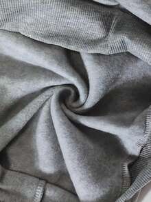 Men's Long Sleeve Hoodie With Slogan Print - Grey - View 3