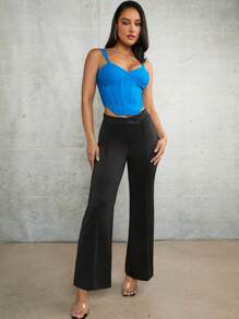 SHEIN BAE Blue  Bandage Dip Hem Bust Cup Corset