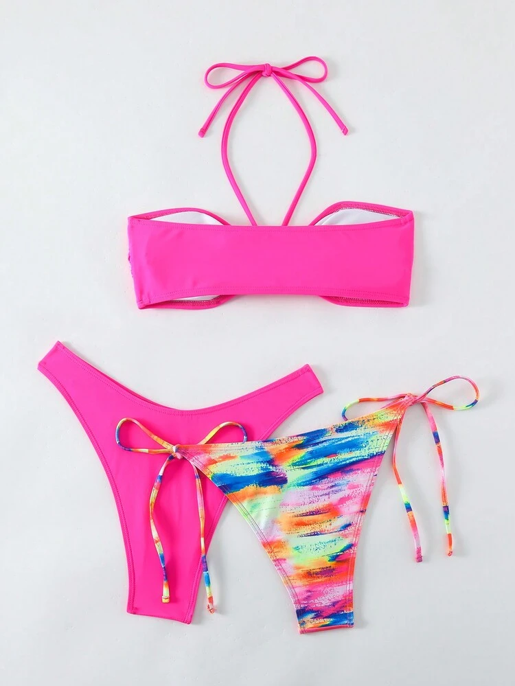 Women's Ruffled Halter Bikini Set Music Festival Summer