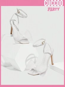 CUCCOO HITCHD Woman Shoes Fashion White High-Heel Sandals For Wedding And Dating For Spring And Summer Prom Shoes Vacation Shoes Summer Halloween Spring Shoes Spring Break Easter Prom Heels - White - View 5