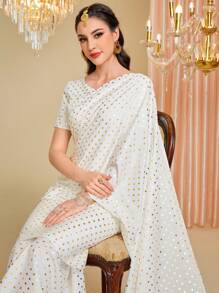 Divindia 女款金箔細節圓點印花洋裝