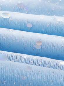 SHEIN MOD Women's Shiny Net Yarn Spaghetti Strap Dress - Baby Blue - View 3