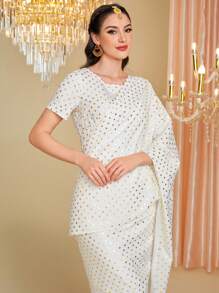 Divindia 女款金箔細節圓點印花洋裝