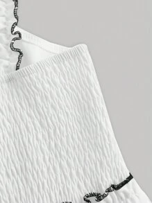 SHEIN MOD Top de tanque decorado con lazo, con bloque de color en el borde